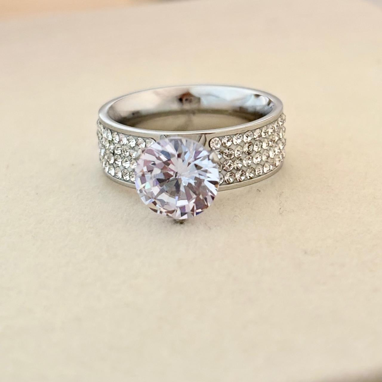 LUX Cluster Diamond Ring -Silver