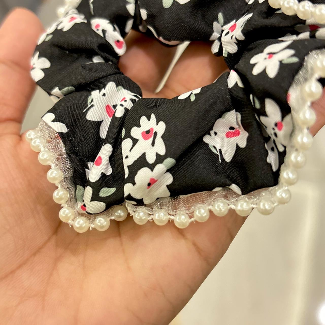 Pearl Black Forest Scrunchie