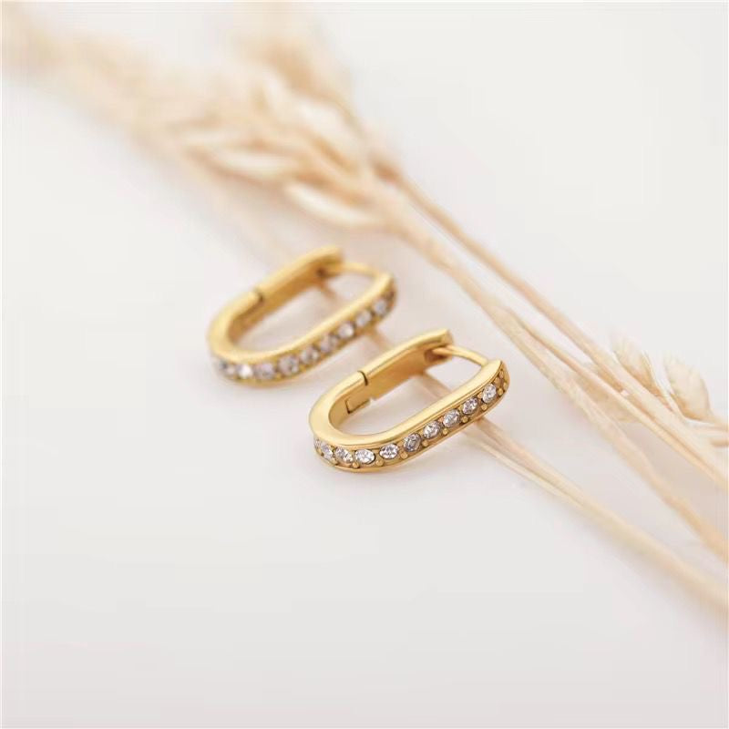 Elegance U Hoops - Zircon Paved