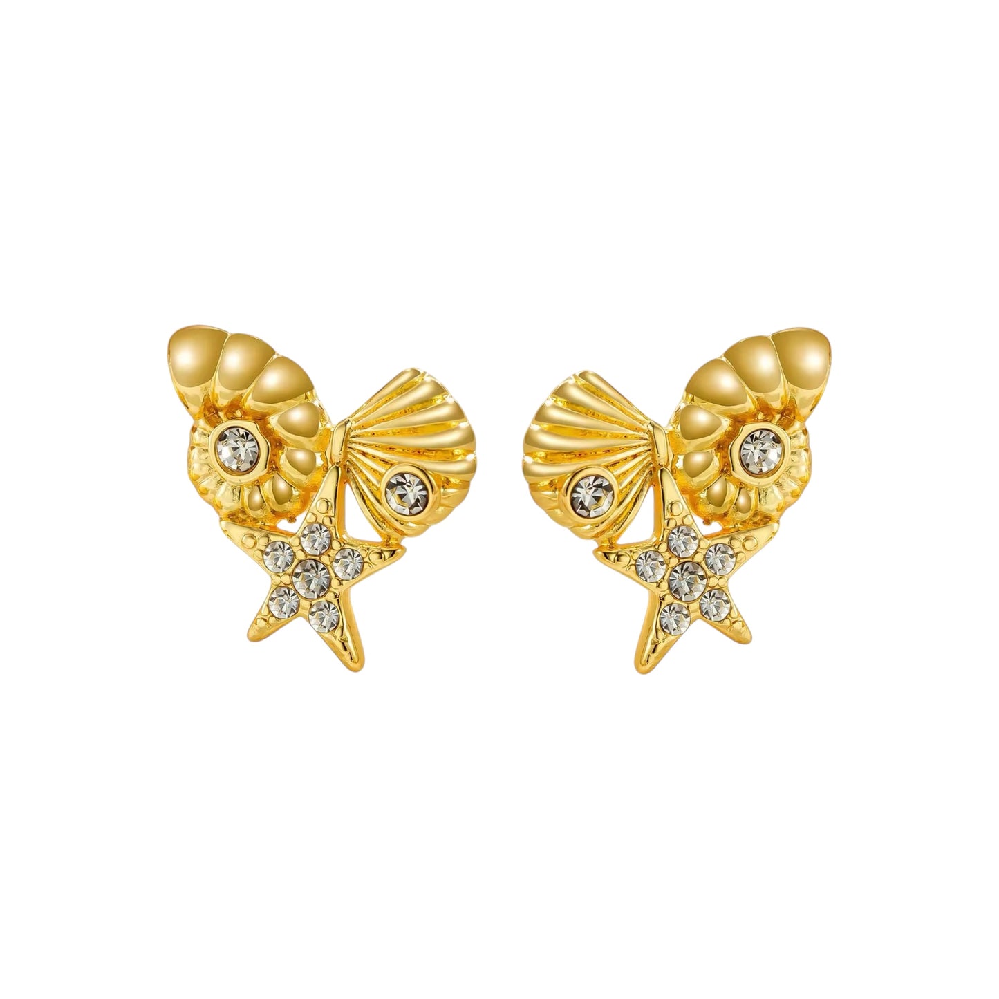 Oceanic Serenade Studs -18K