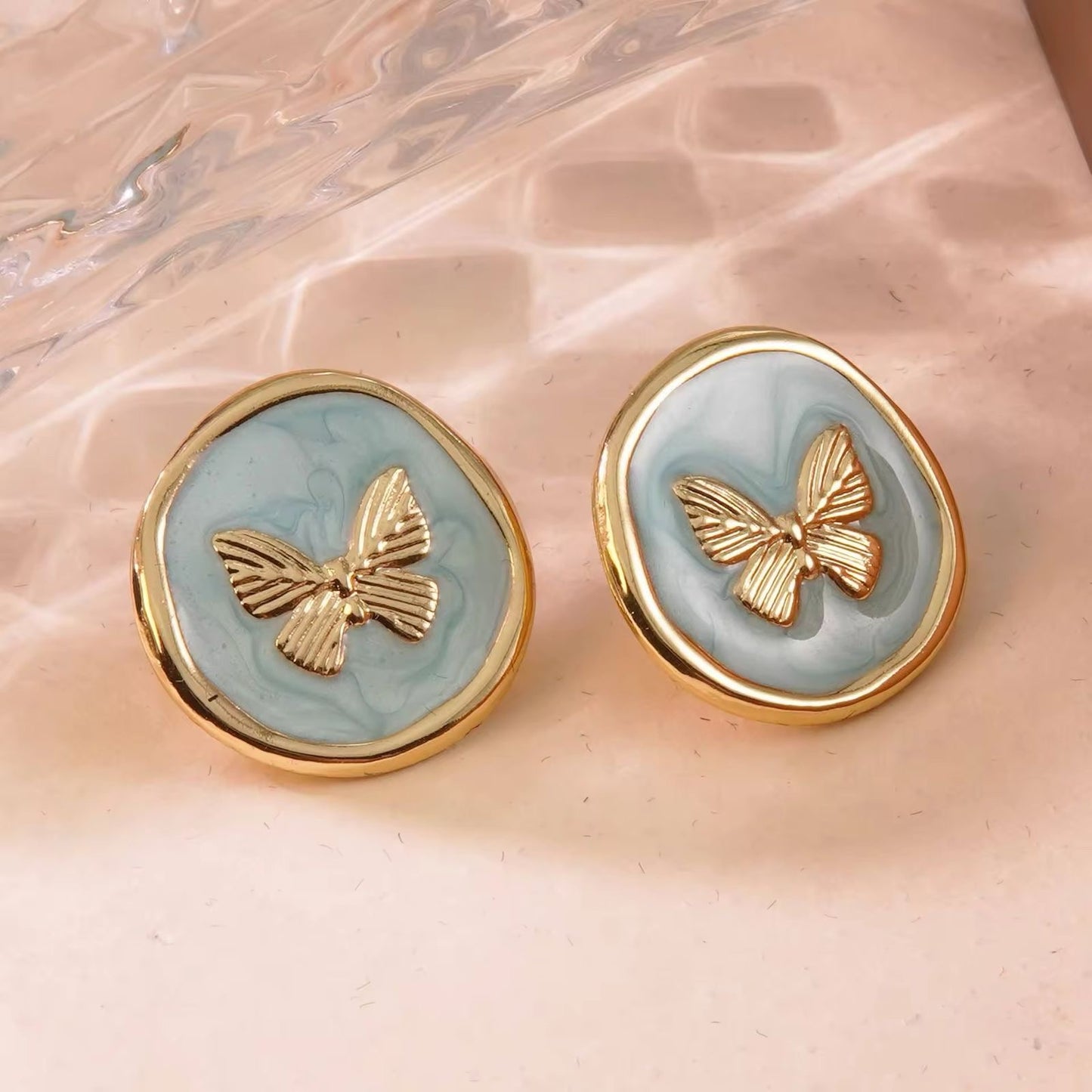 Fairycore Flutter Studs -18K | Baby Blue