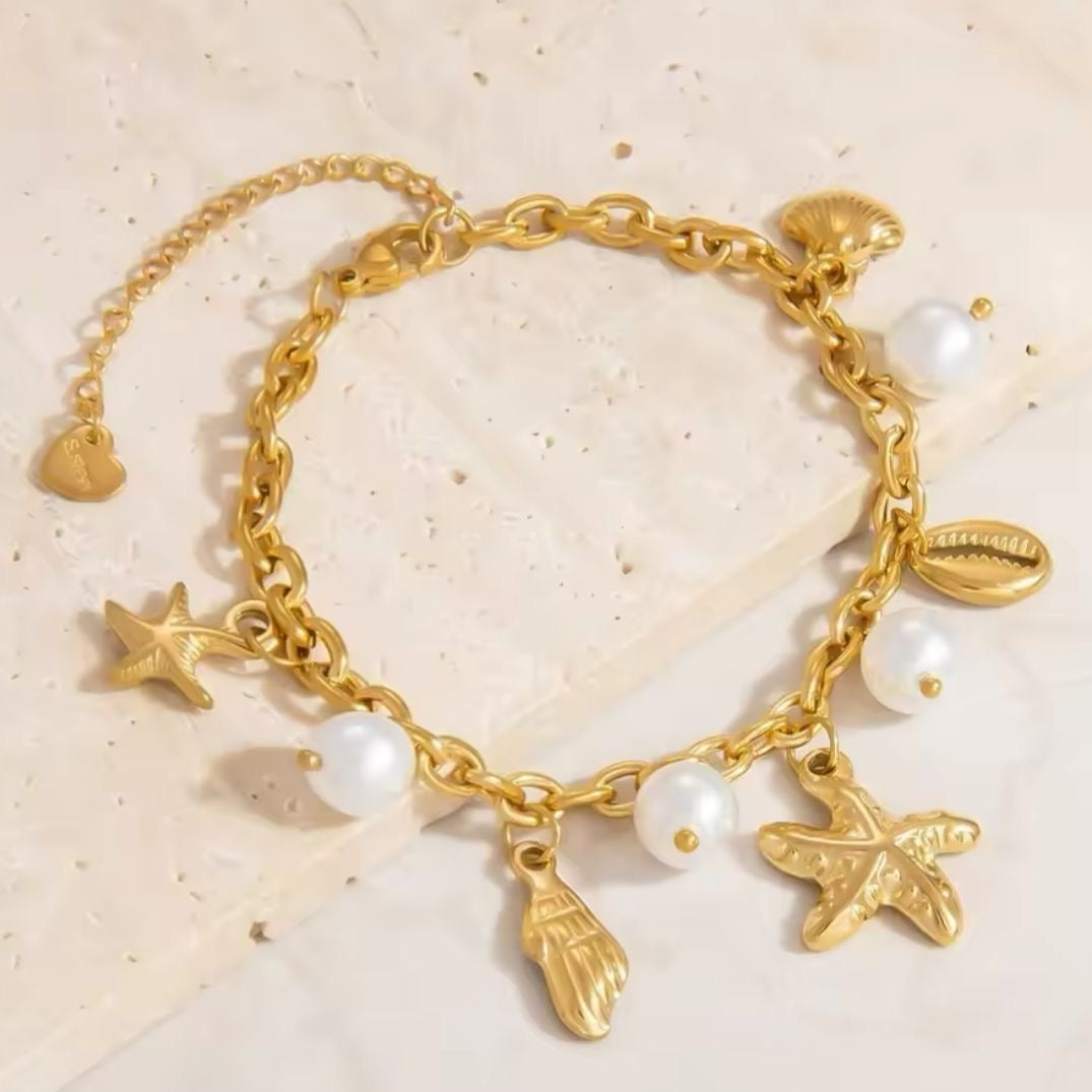 Ariel Pearla Charm Bracelet -18K