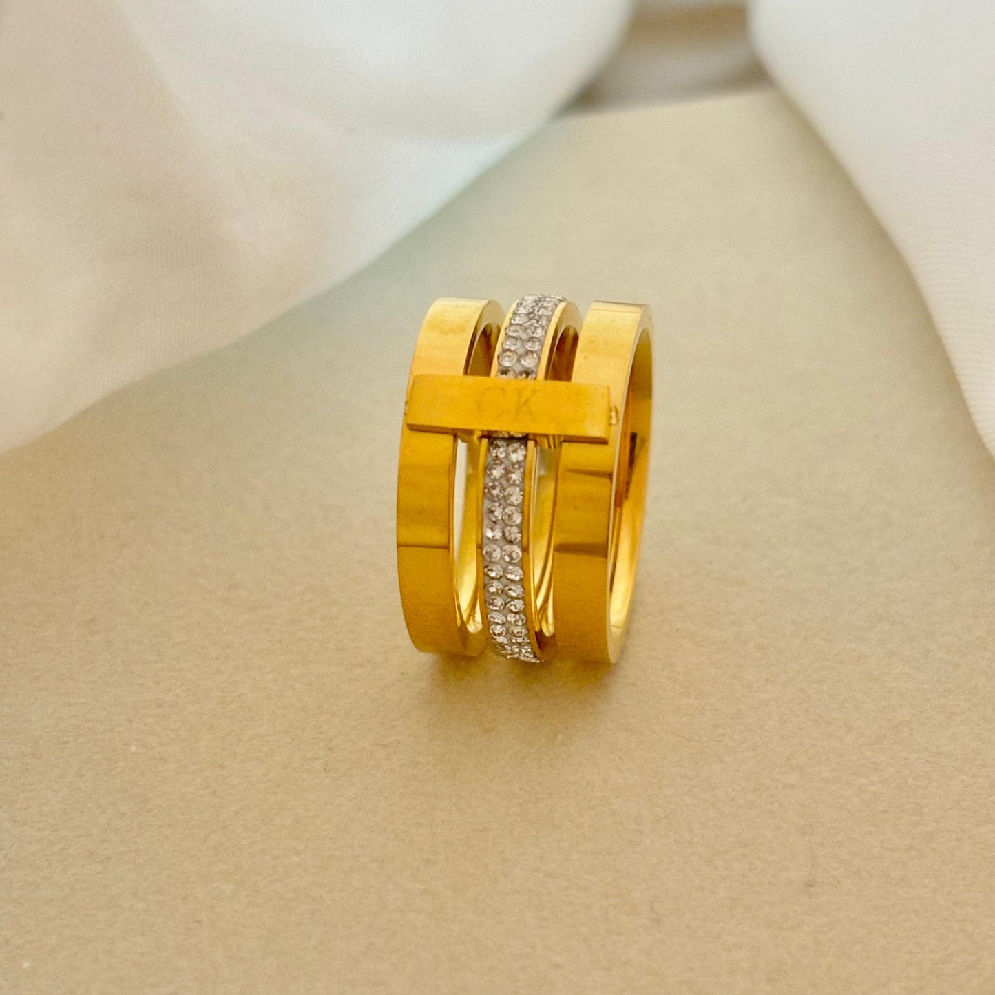 Tri Stacked LUX Ring