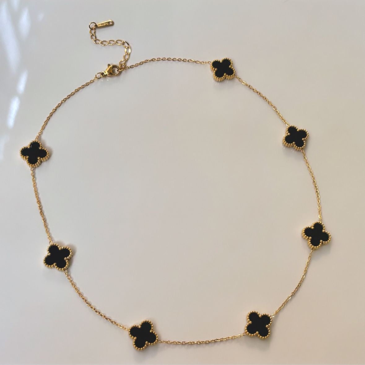Luxe Black 7 Motifs Clover Necklace -Limited Edition