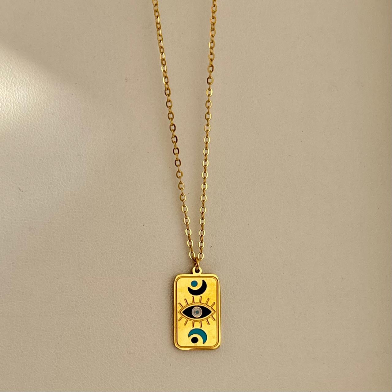 Tarot Boho Eye Necklace -18K