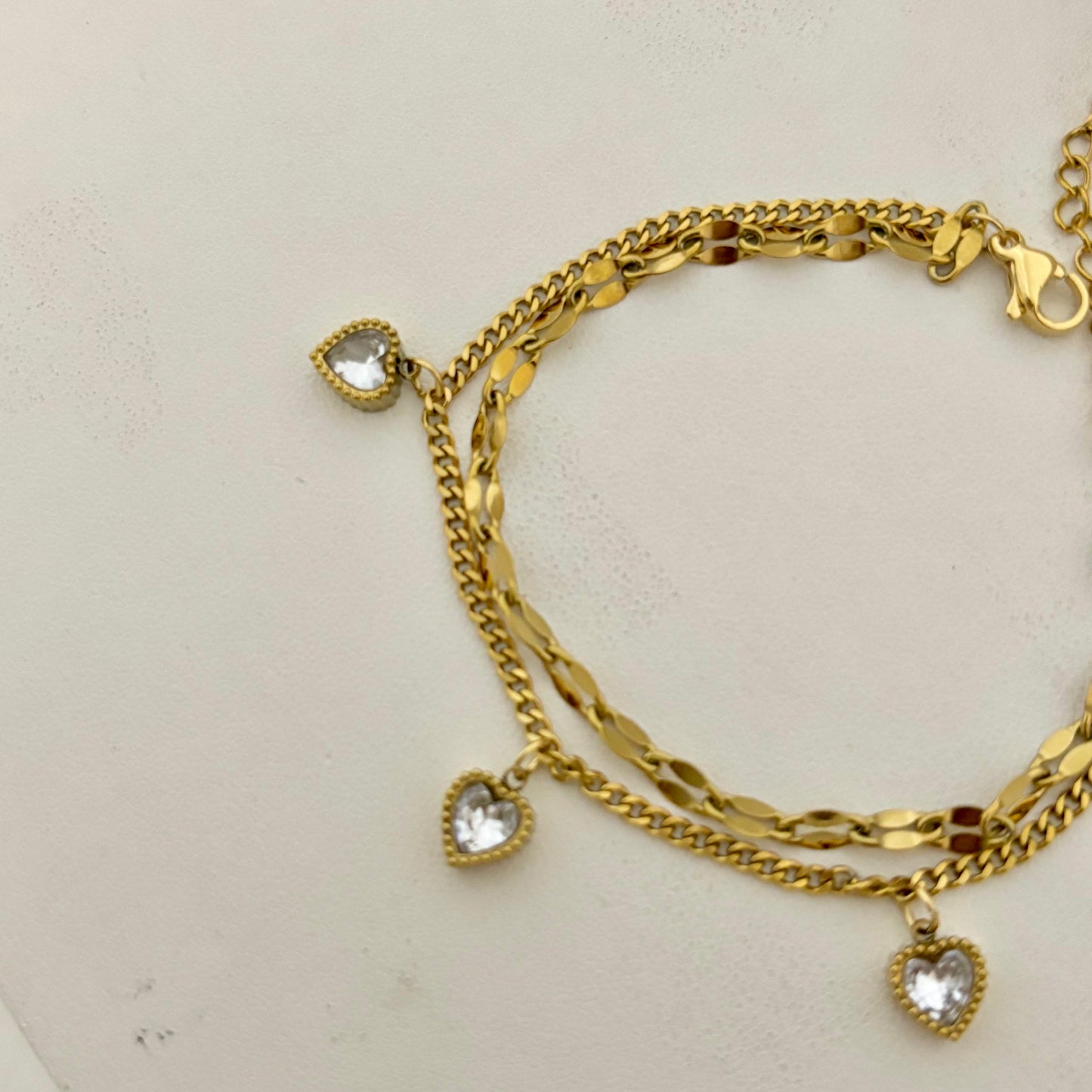 Esme Heart Charm Layered Bracelet