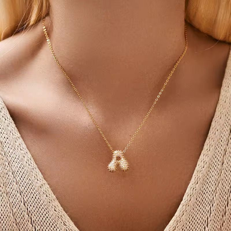 Paved Puffy Initial Necklace 2.0