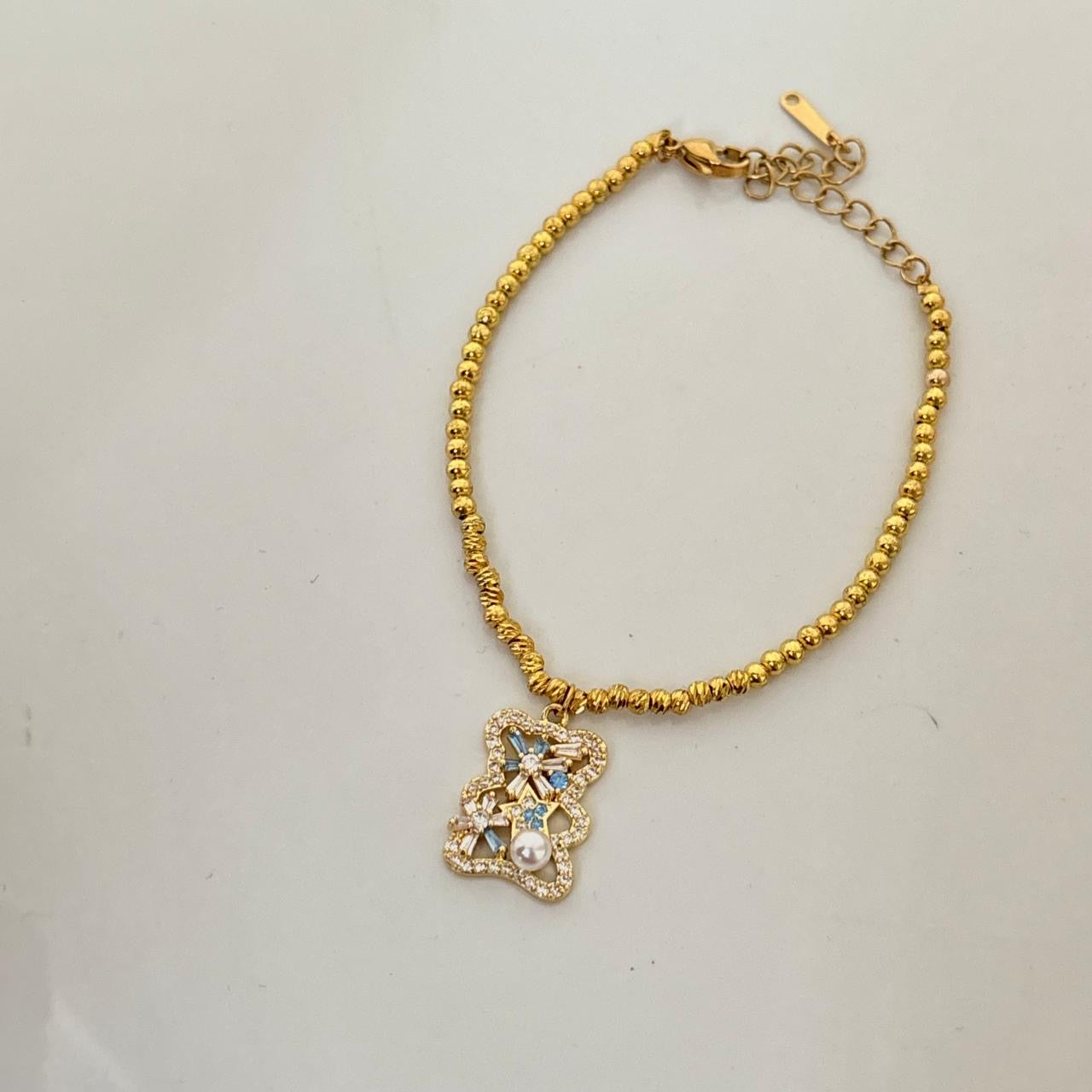 Glitzy Teddy Beaded Bracelet