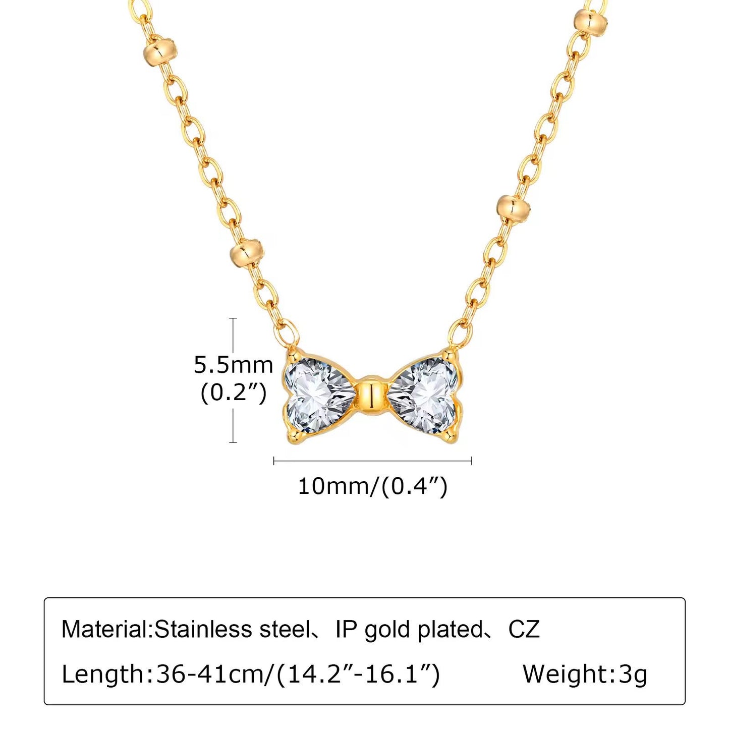 Crystal Bow Necklace