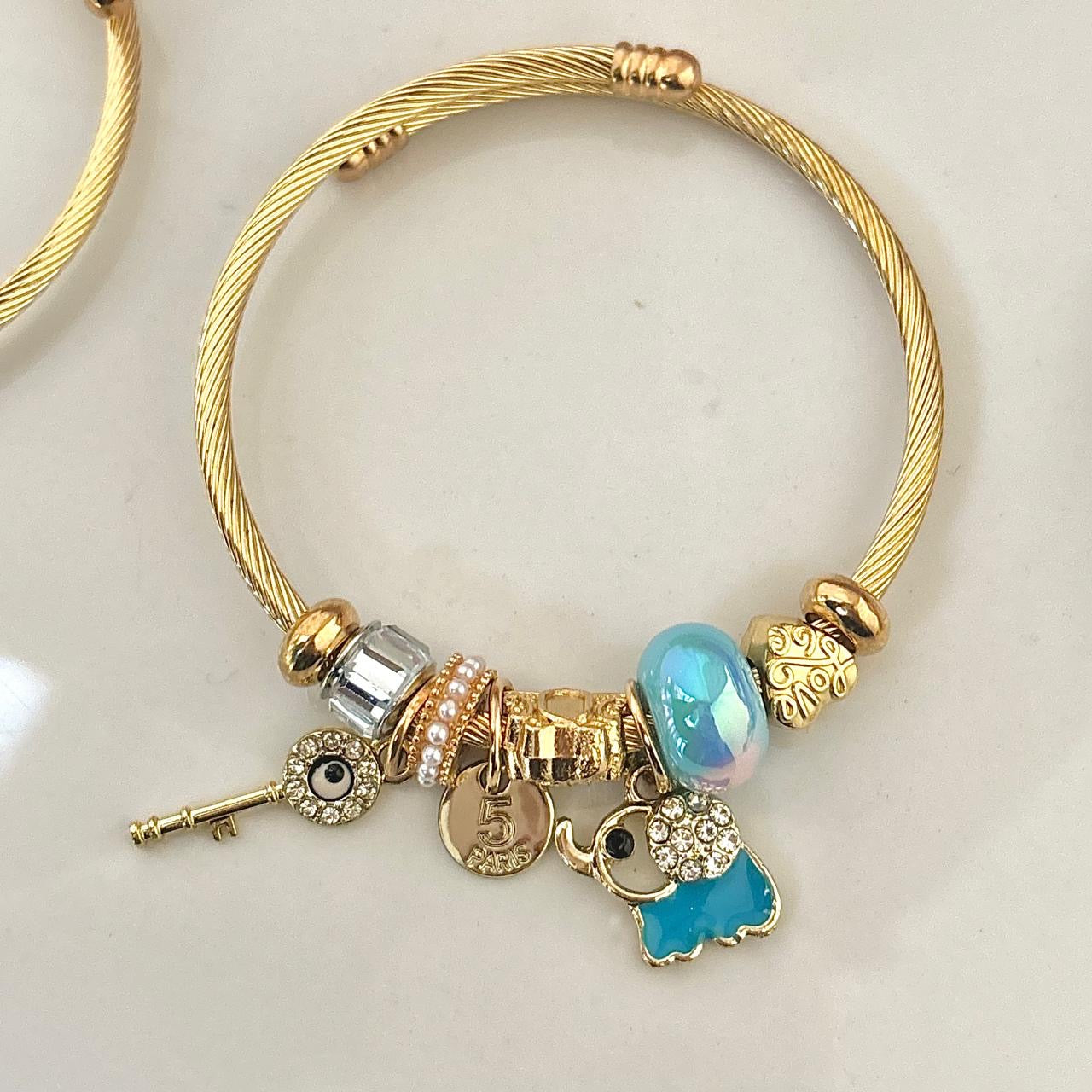 Pixie Multi Charm Bracelet -Blue