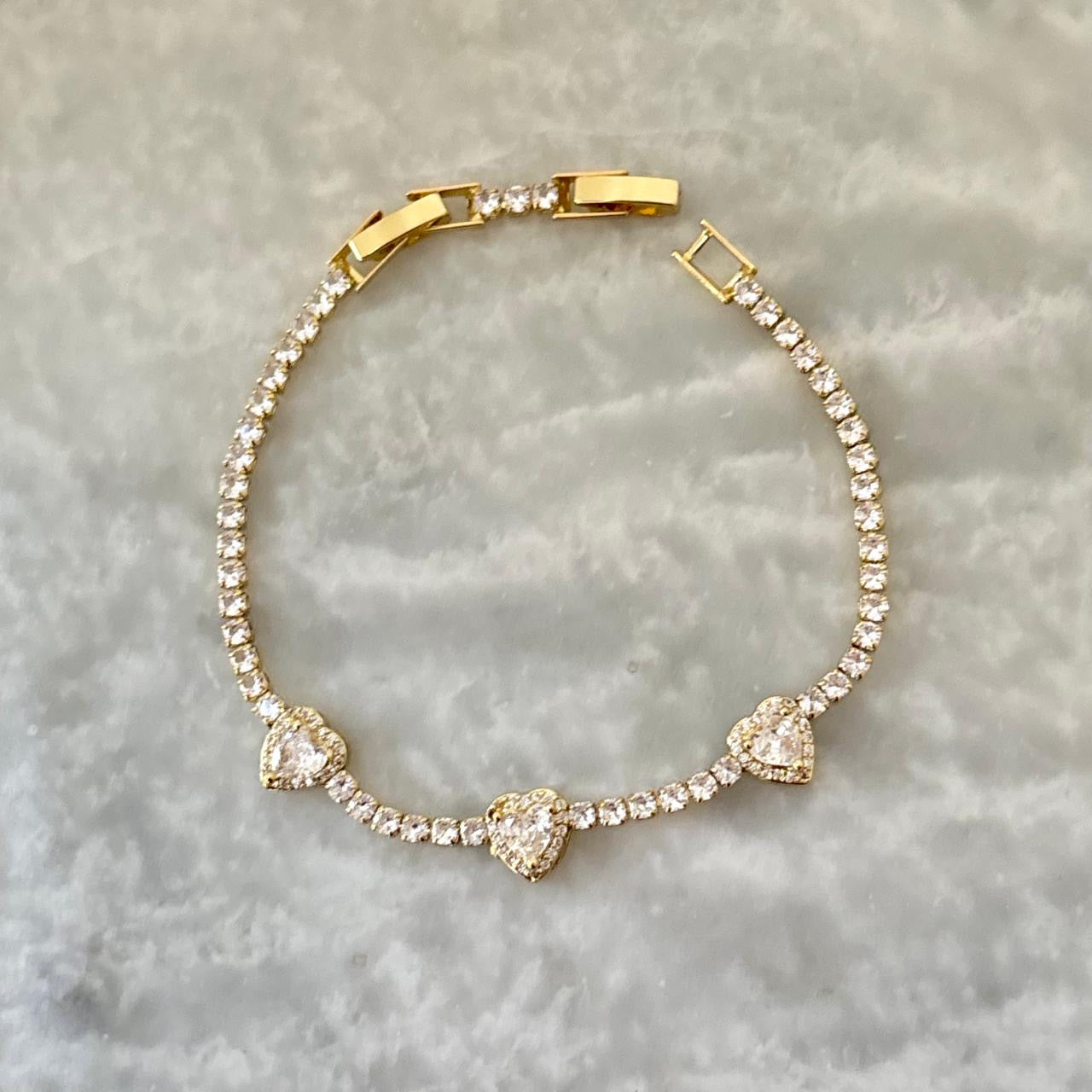 Princess LUX Heart Tennis Bracelet