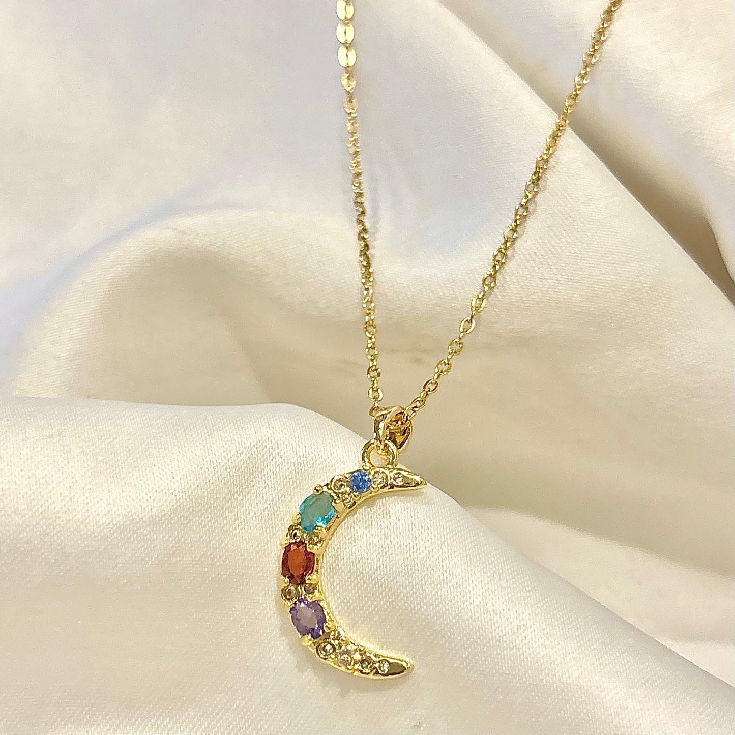 Magical Luna Necklace -Multi Zircons