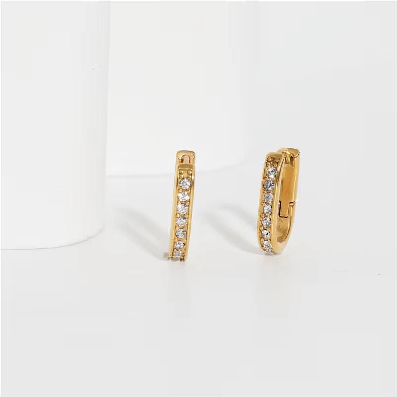 Elegance U Hoops - Zircon Paved