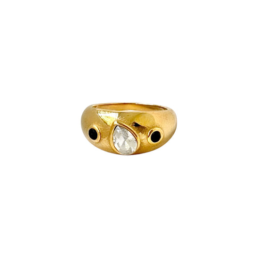 Jeju Cz Dome Ring -18K