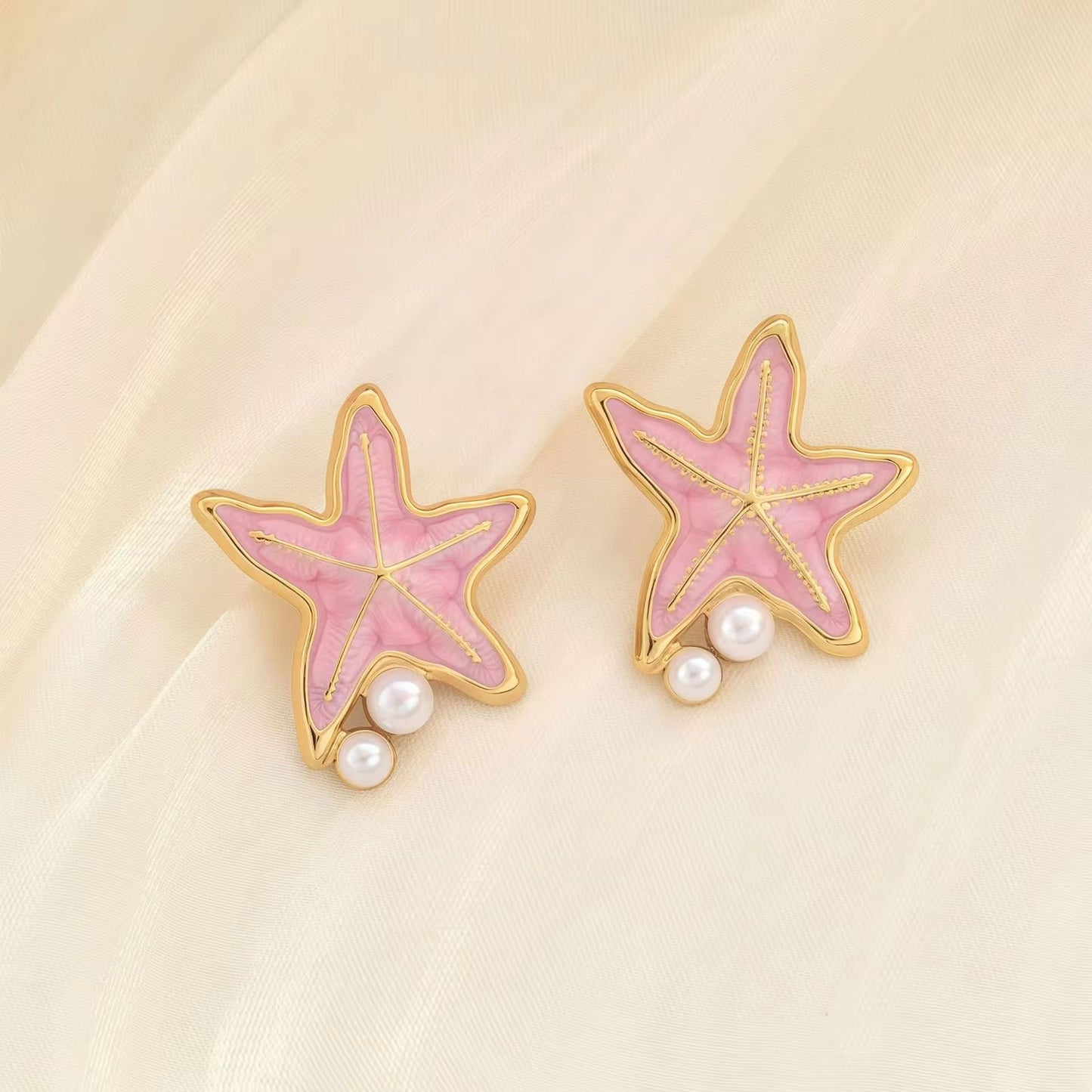 Ocean Star Studs -Pink