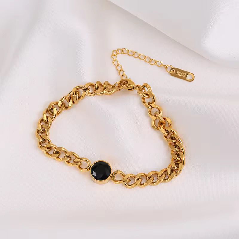 Peridot Curb Bracelet -18K