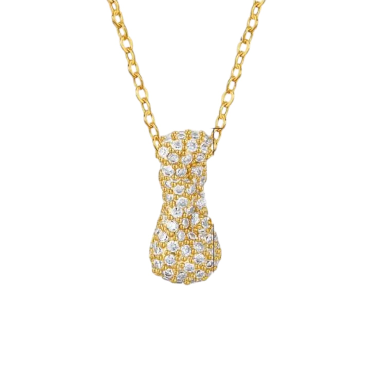 Paved Puffy Initial Necklace 2.0