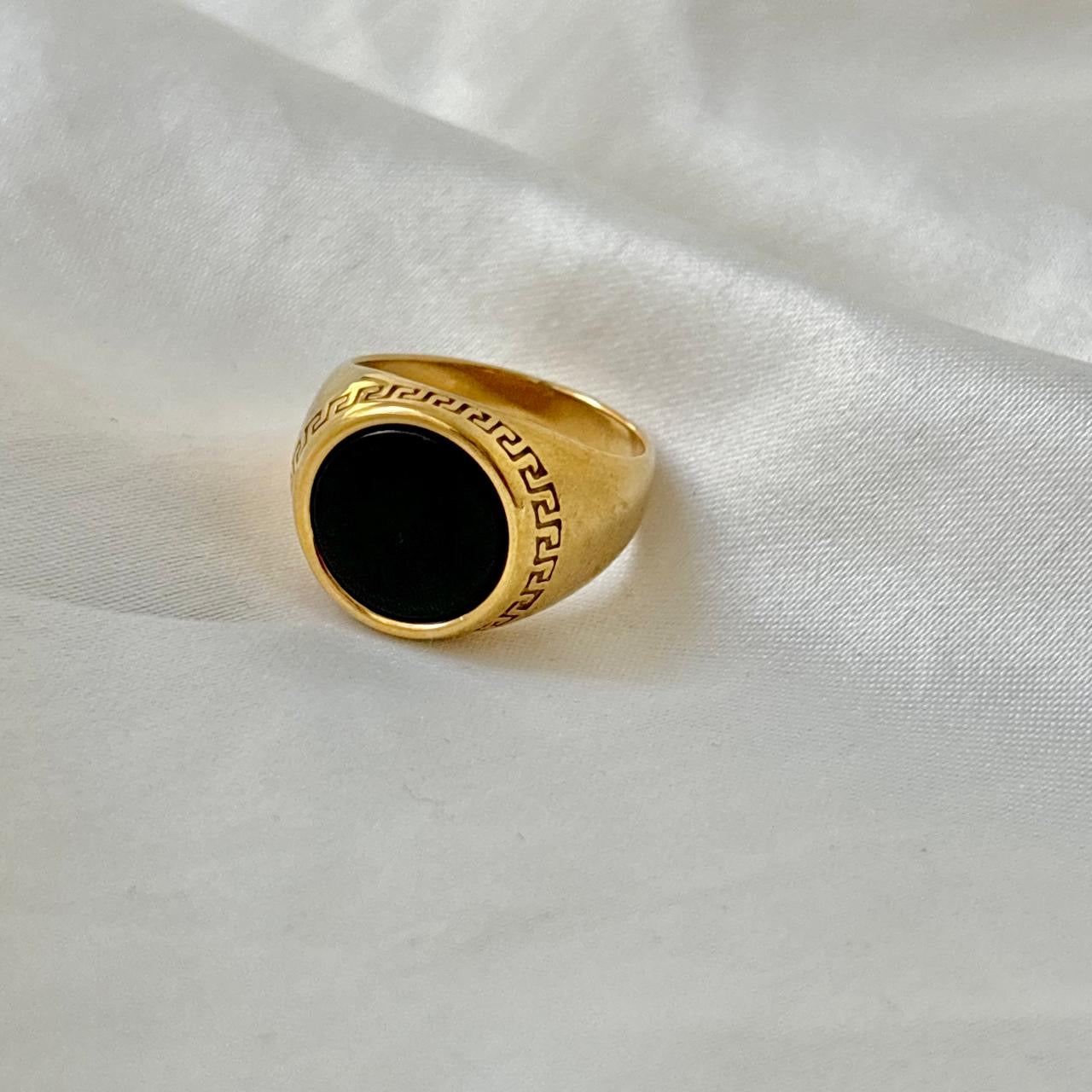 Vintage Melody Signet Ring -18K