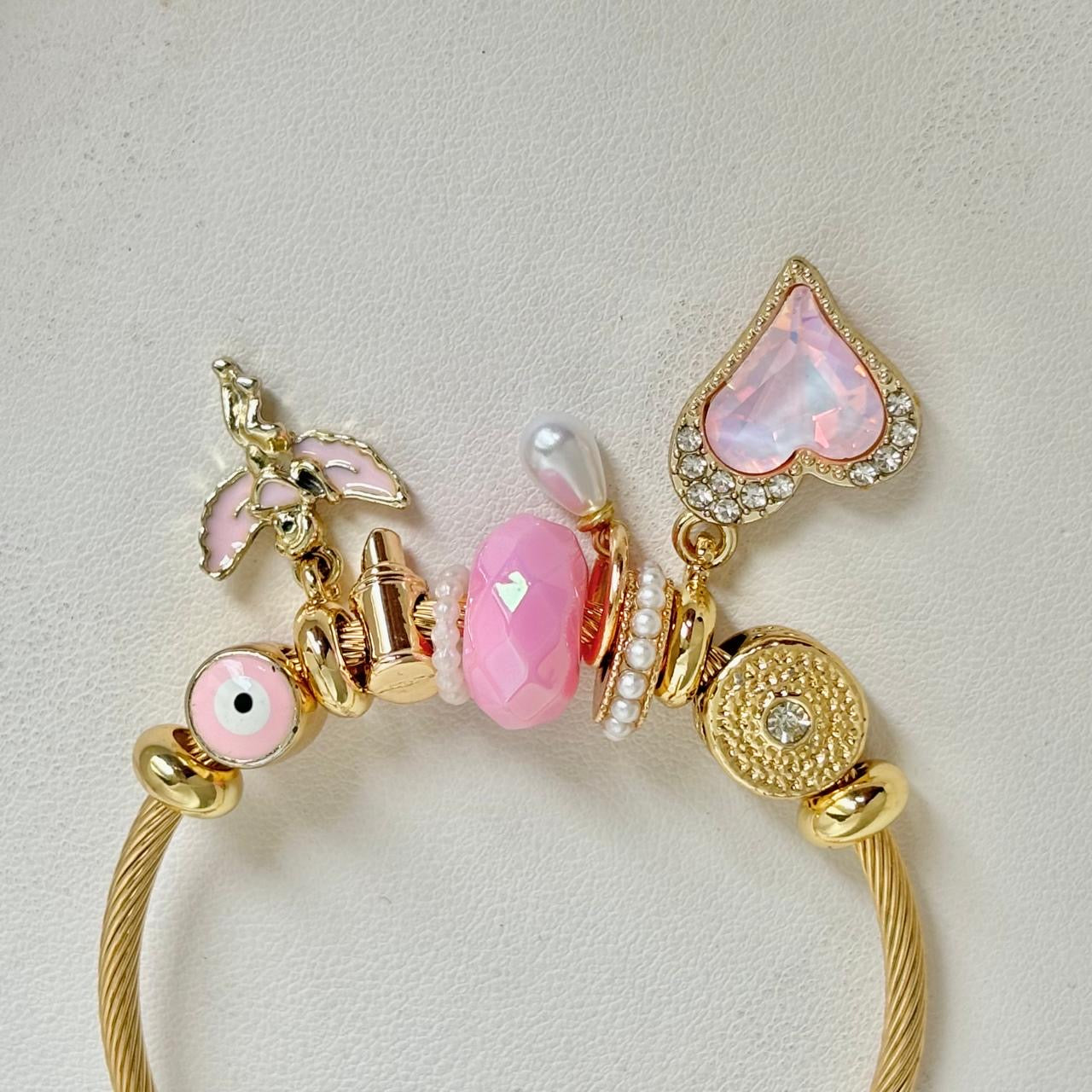 Dream Catcher Pixie Charm Bracelet -Pink