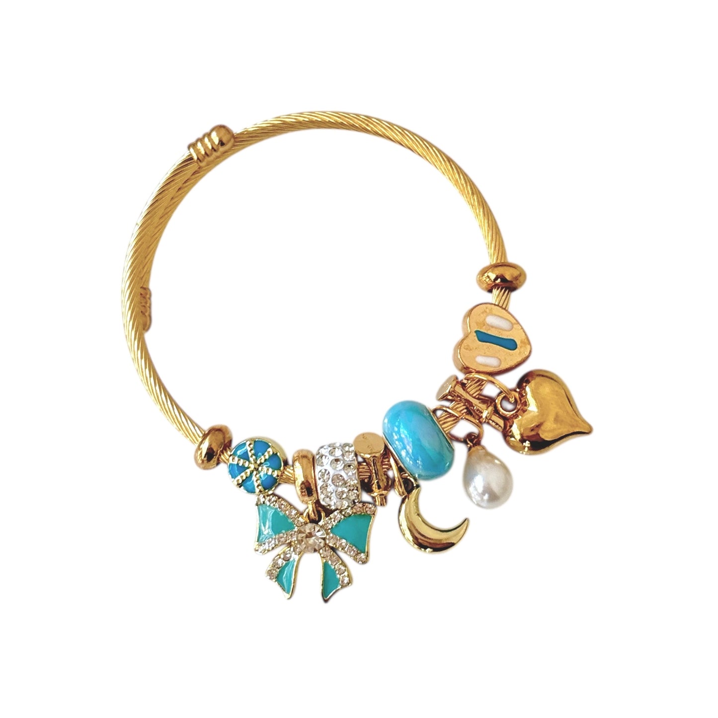 Dream Catcher Whimsy Charms Bracelet -Blue