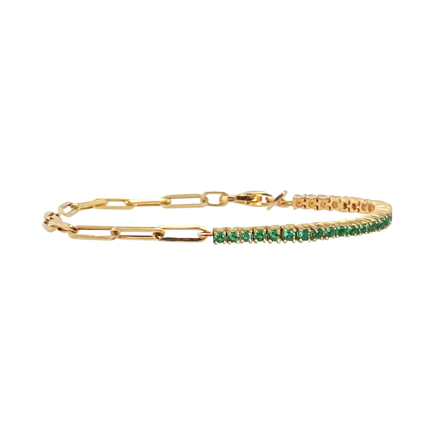 Missy Diamante X Link Anklet -Emerald