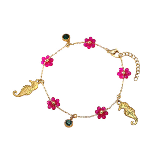 Fuchsia Serenade Charm Bracelet