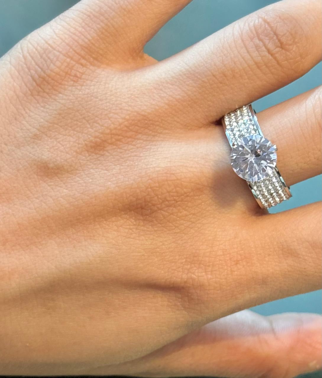 LUX Cluster Diamond Ring -Silver