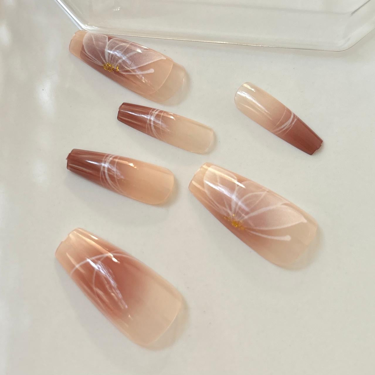 Blossom Nude Gradient Press On Nails