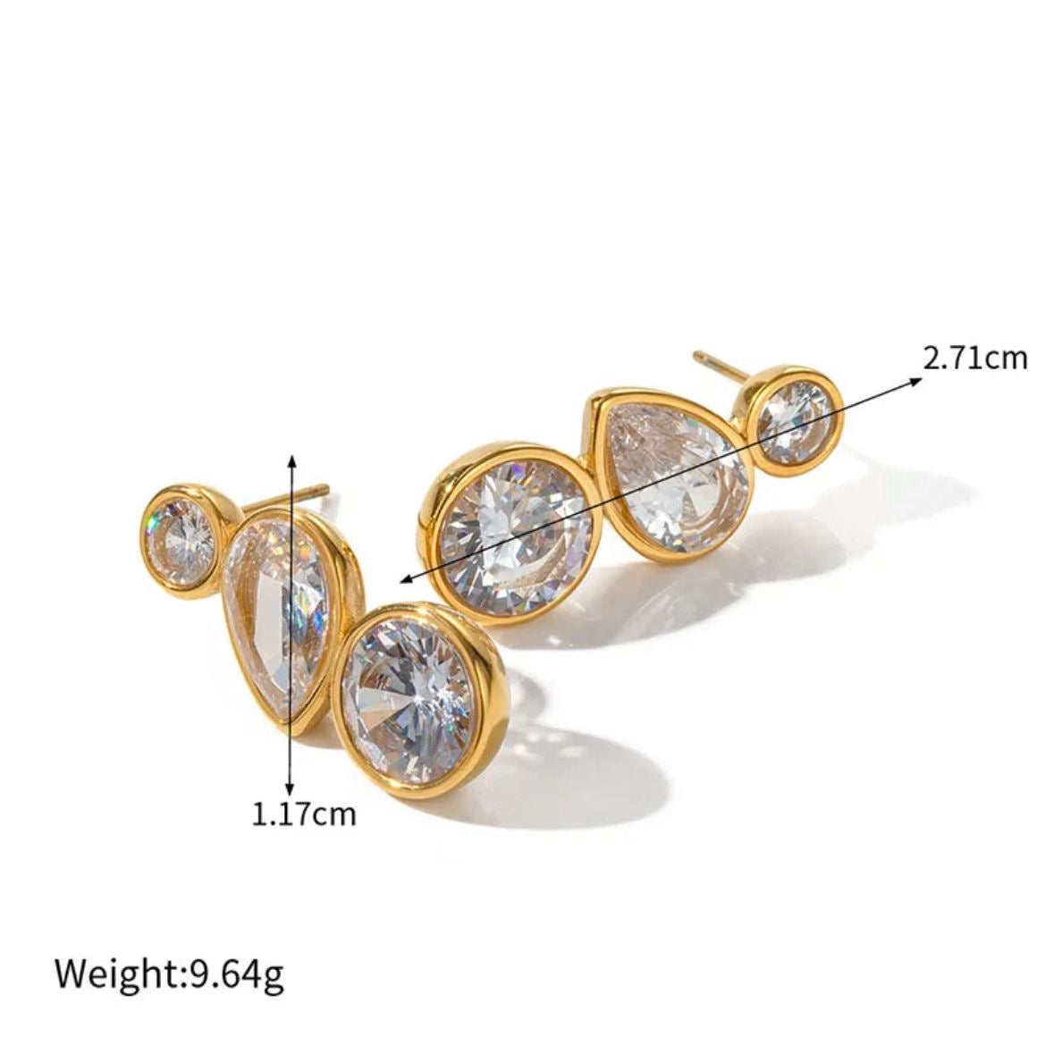 Misty Diamond Drop Earrings -18K