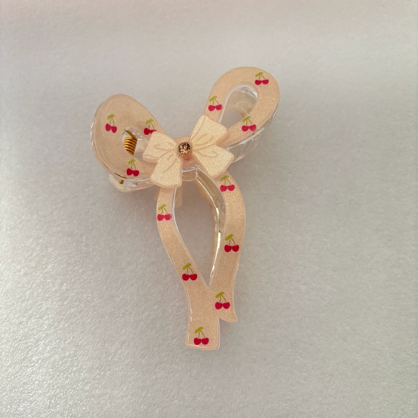 Princess Core Bow Claw Clip -Peach