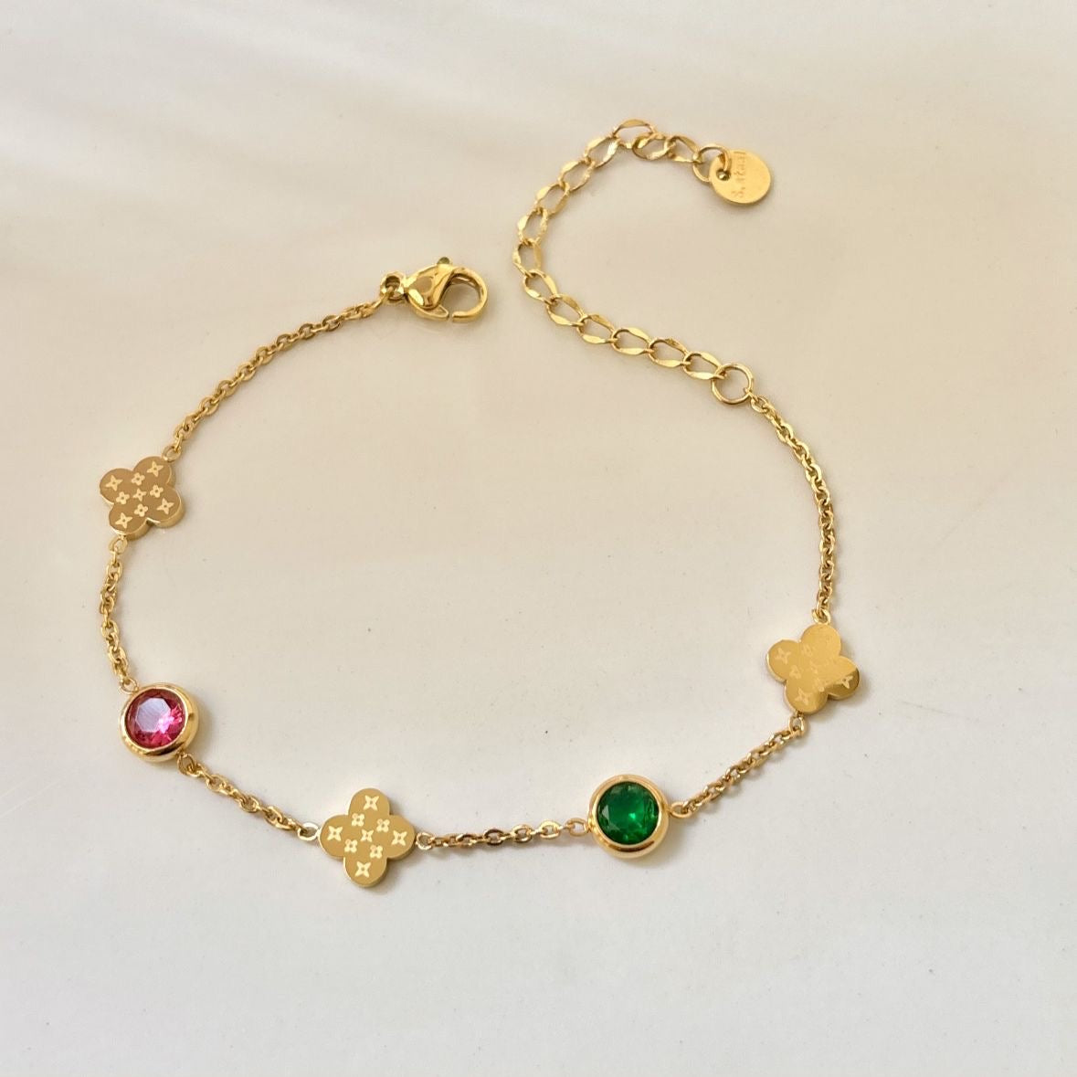 Luxe Multi Cz Clover Bracelet