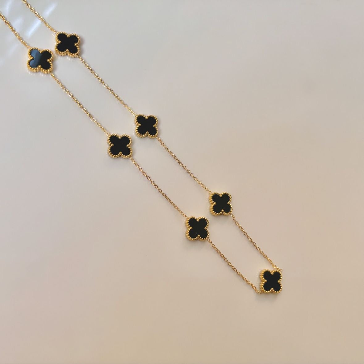 Luxe Black 7 Motifs Clover Necklace -Limited Edition
