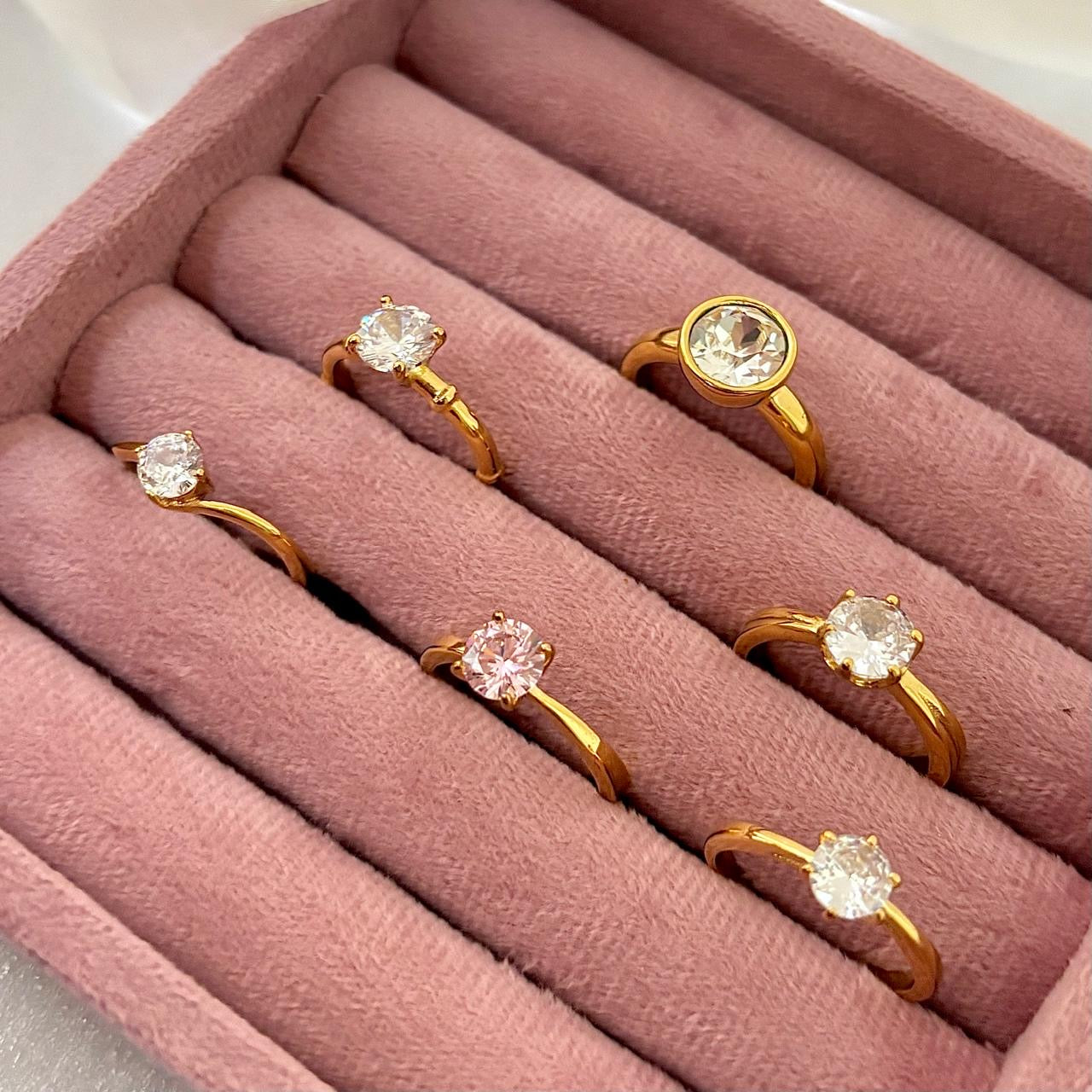 Pink Bling Solitaire Ring