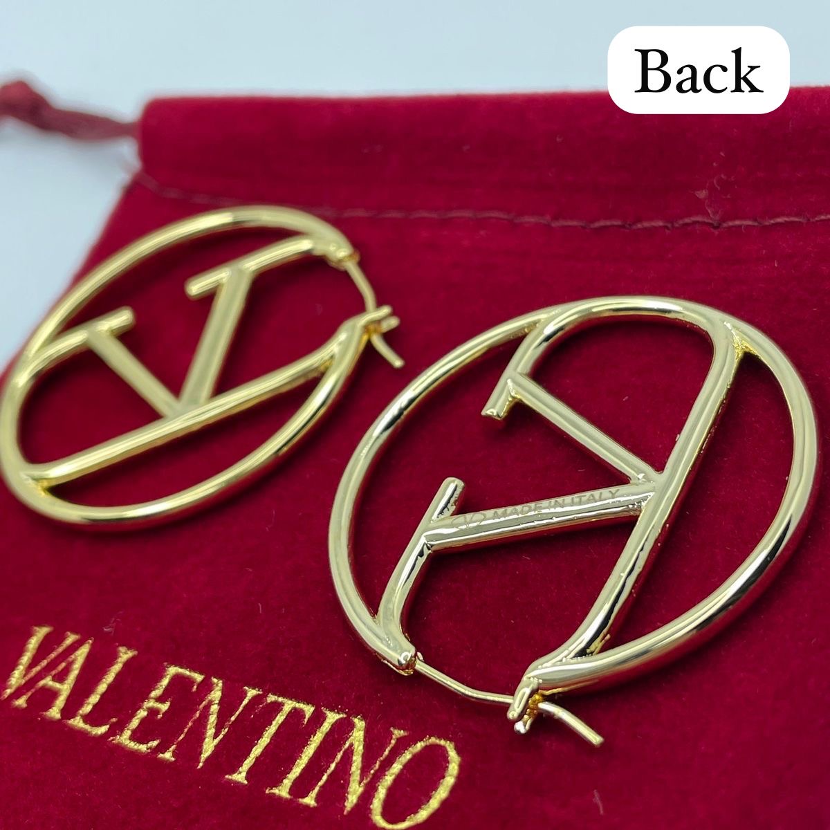 Luxurious V-Swarovski Crystal Signature Large Hoops -22K
