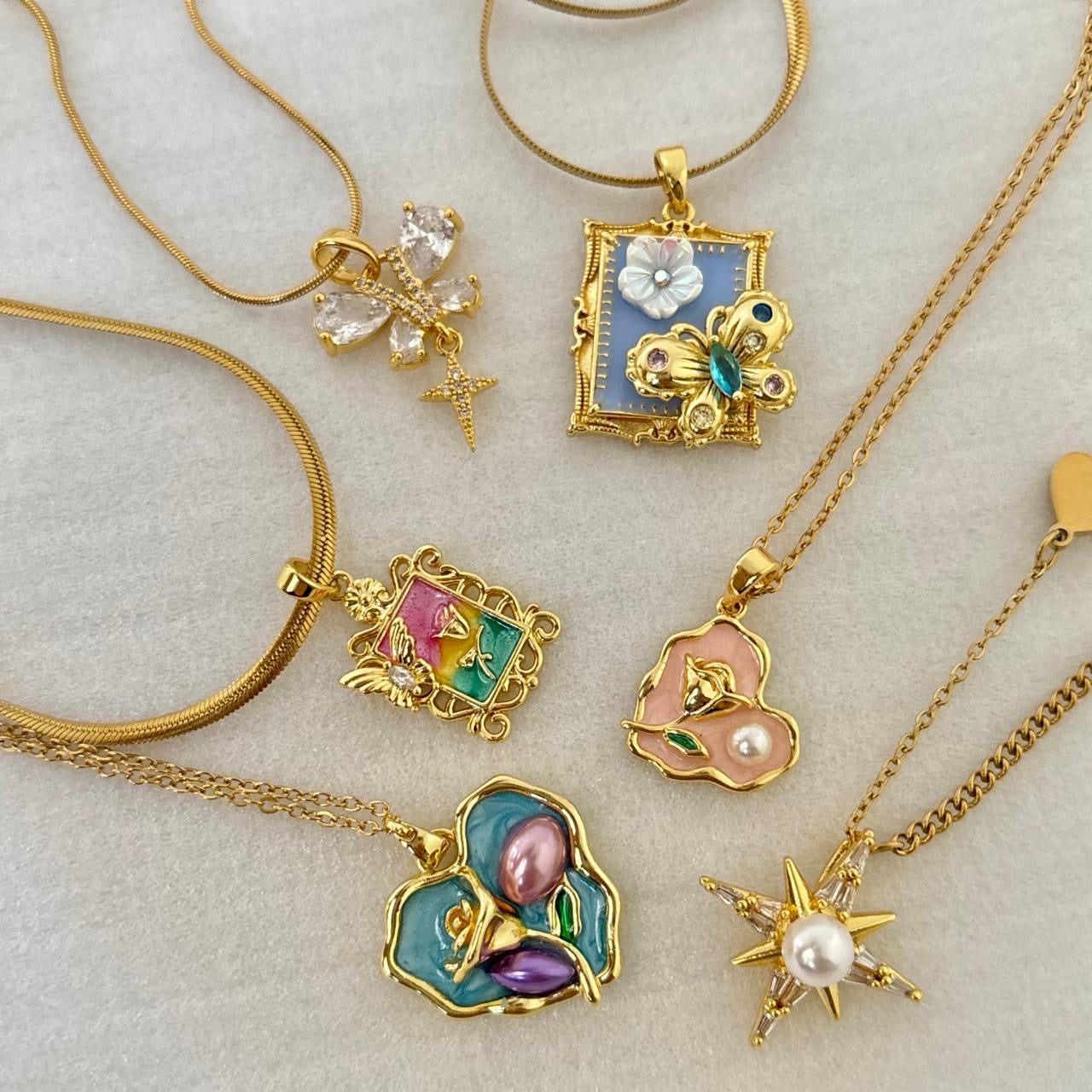 FairyCore Sky Necklace -18K | Hand Painted
