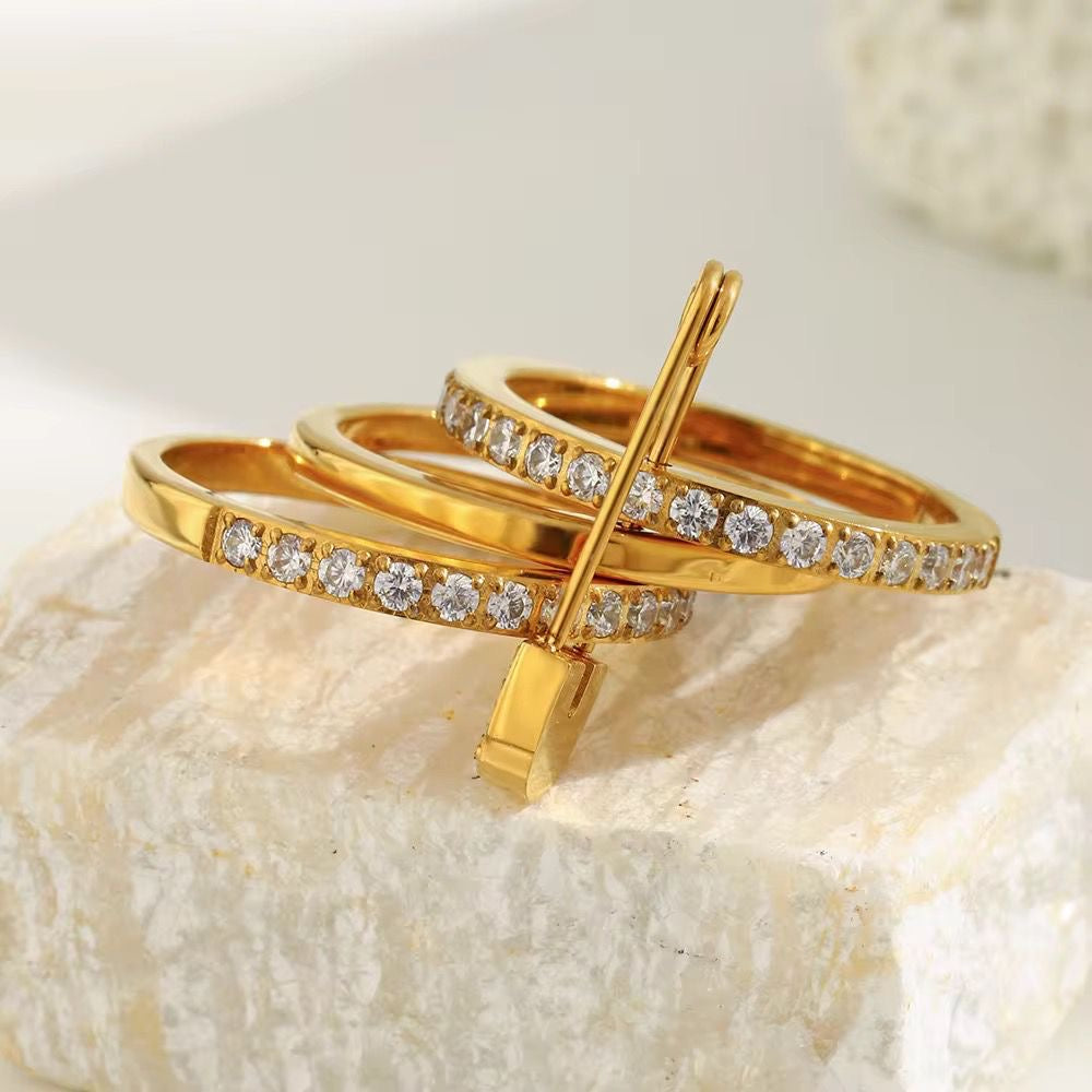 Pinned With Diamond Stack Ring