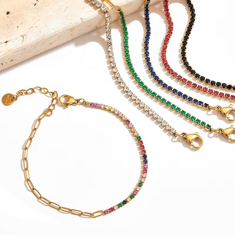 Missy Diamante X Link Anklet -Black