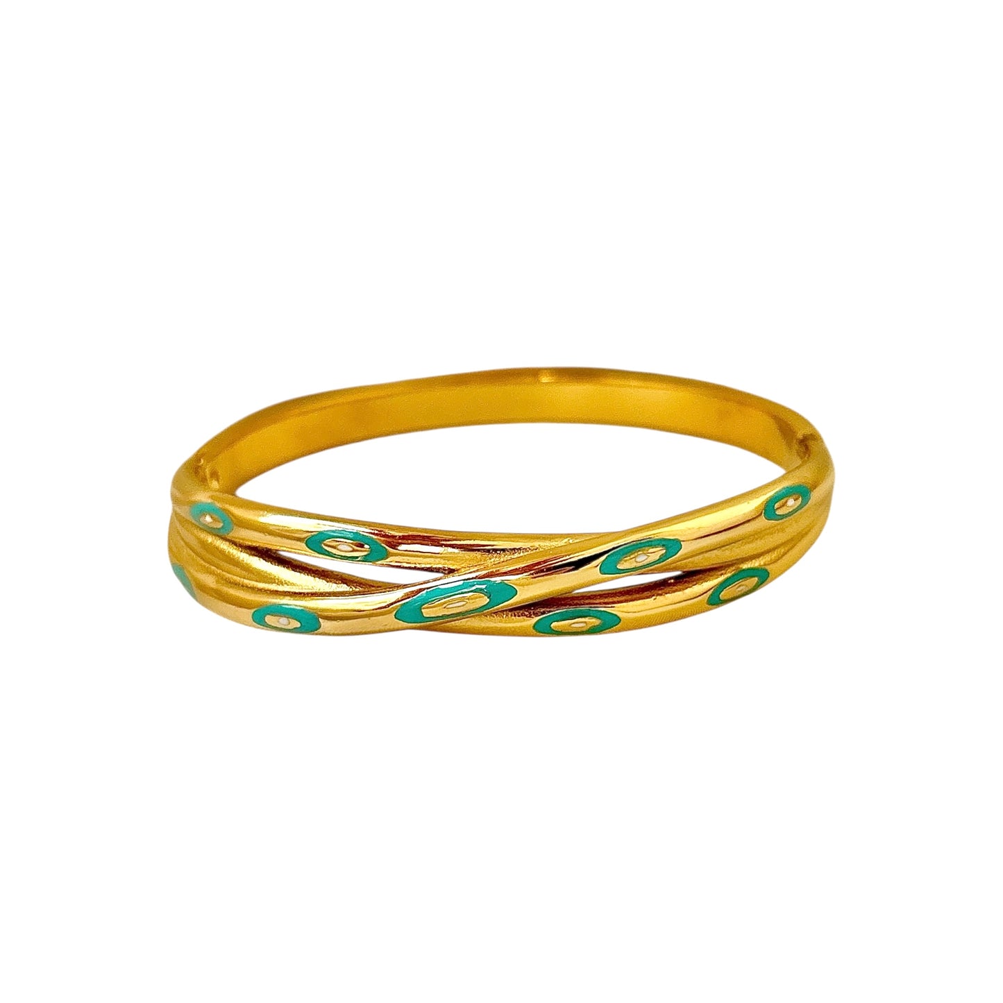 Turquoise Eye Twisted Bracelet -18K