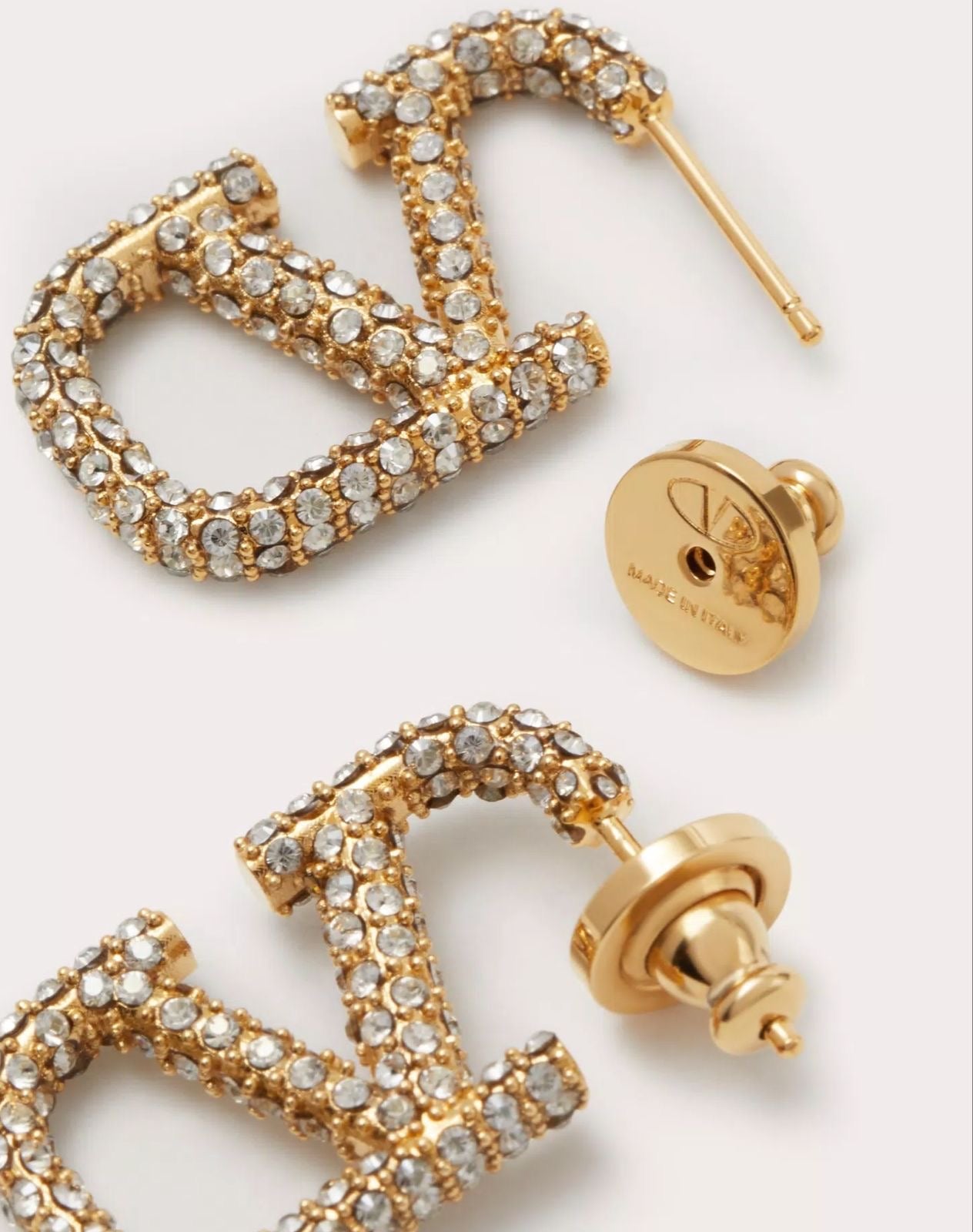 Valentino Swarovski Crystal Pave Hoops