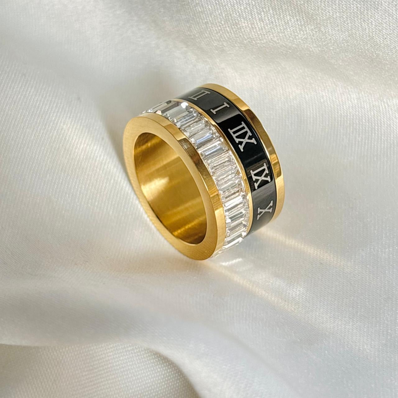 Roman Baguette Stacked Ring -18K
