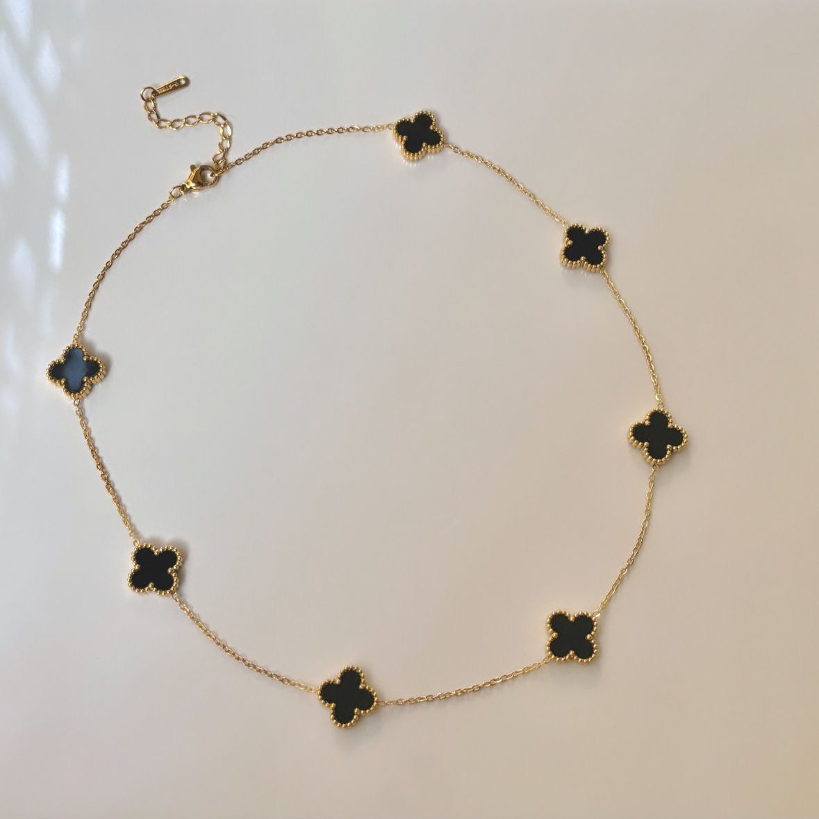 Luxe Black 7 Motifs Clover Necklace -Limited Edition