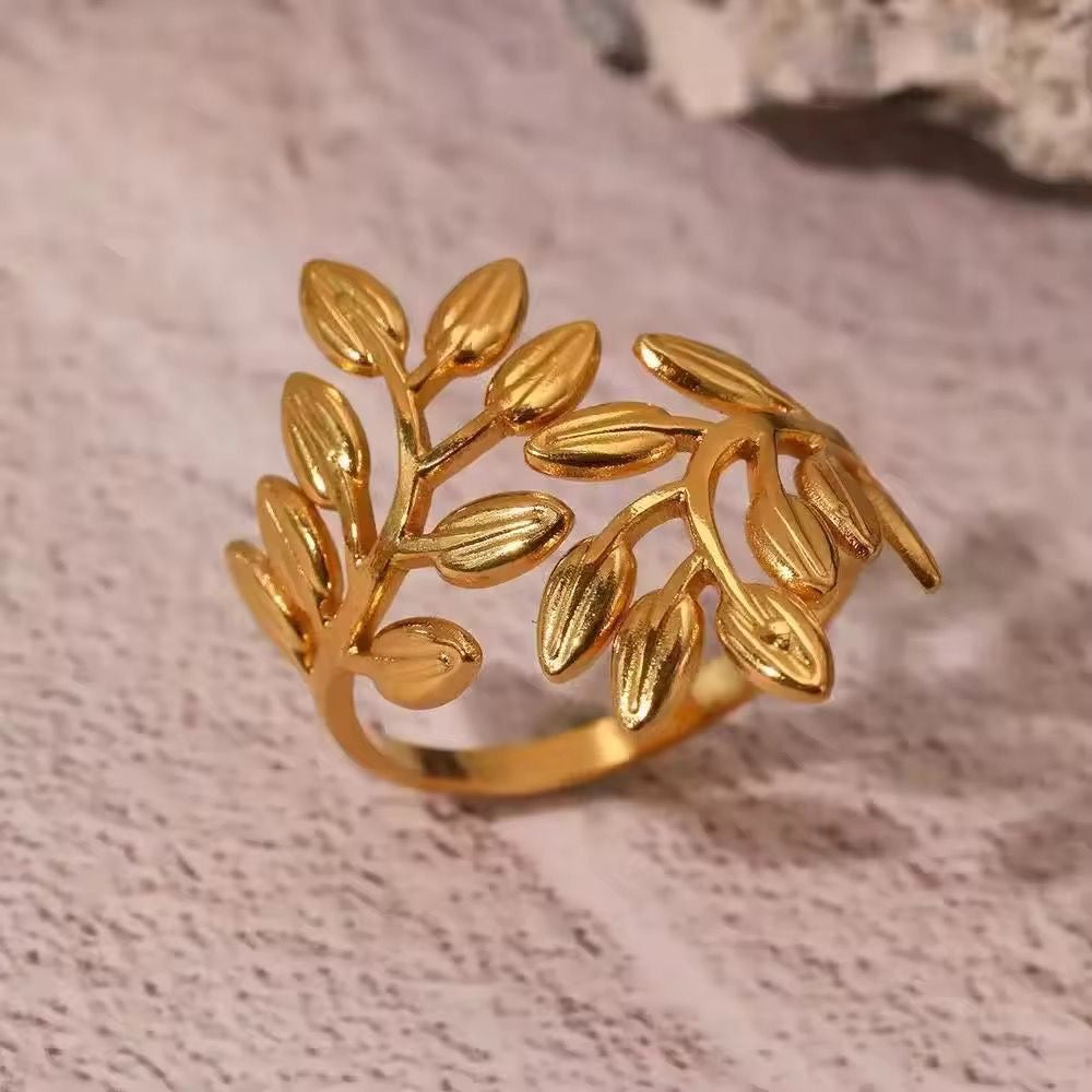 Leafy Aura Ring -Adjustable