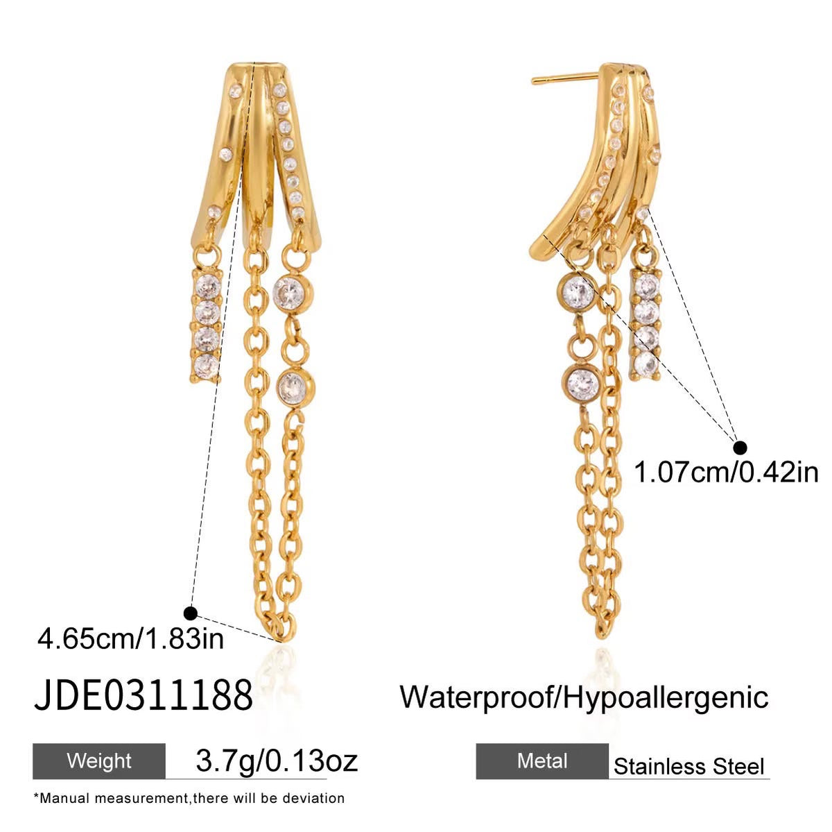 Trilogy Chain Earrings