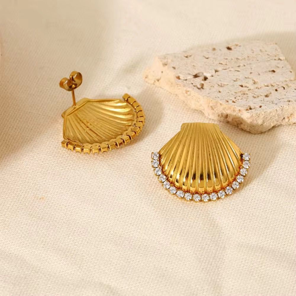 Diamond Shell Studs