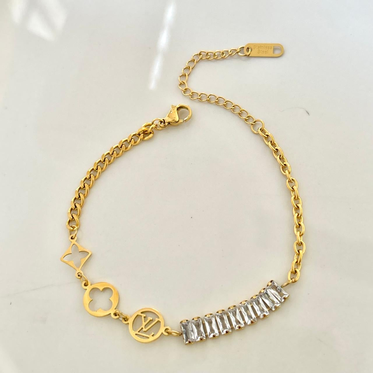 Volt Charms X Baguette Tennis Bracelet -18K