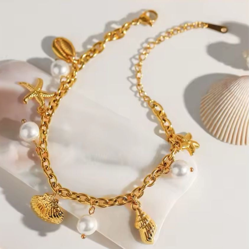 Ariel Pearla Charm Bracelet -18K