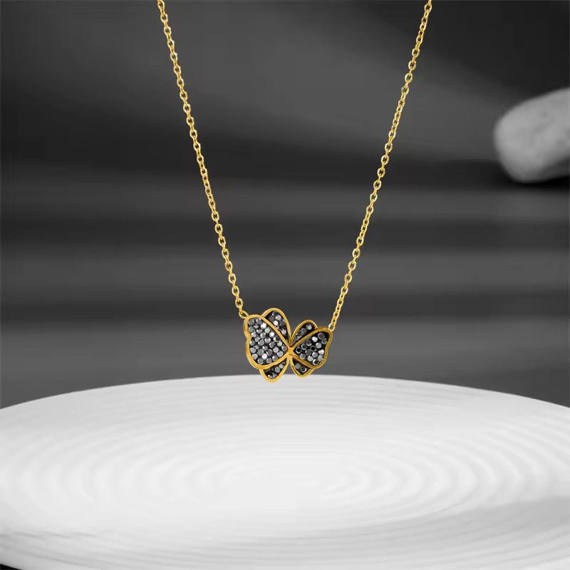 LUXE Black Zircon Flutter Necklace