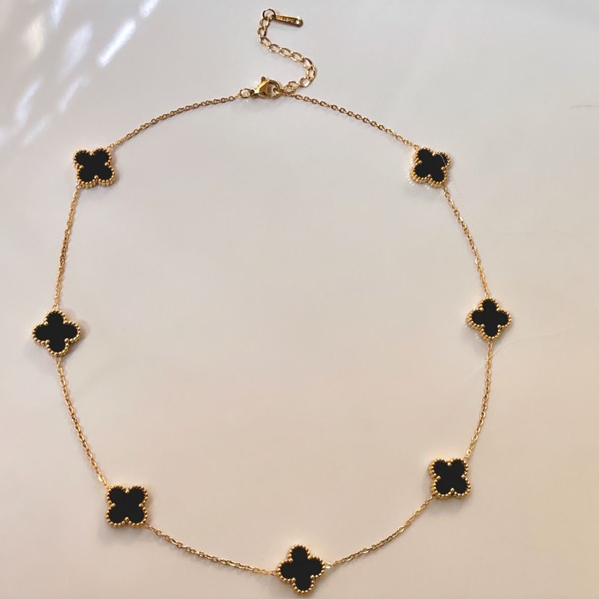 Luxe Black 7 Motifs Clover Necklace -Limited Edition