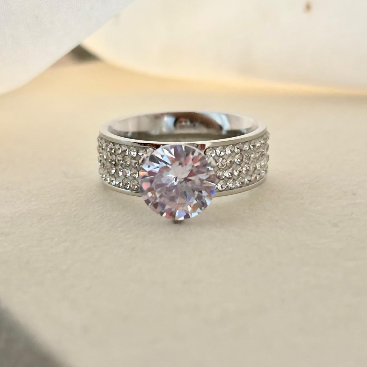 LUX Cluster Diamond Ring -Silver