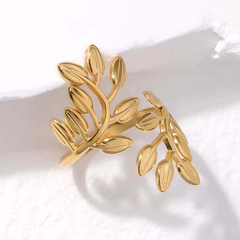 Leafy Aura Ring -Adjustable